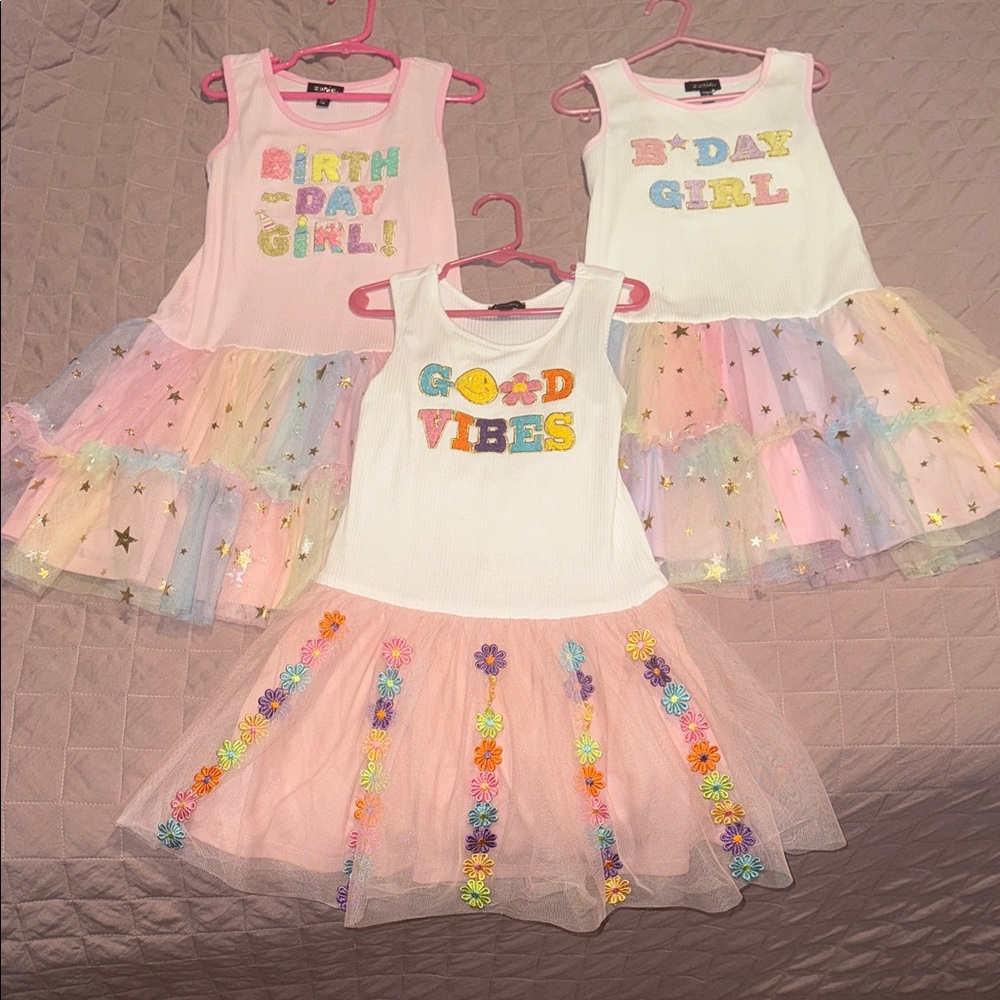 Zunie Girls' Birthday and Good Vibes Dresses